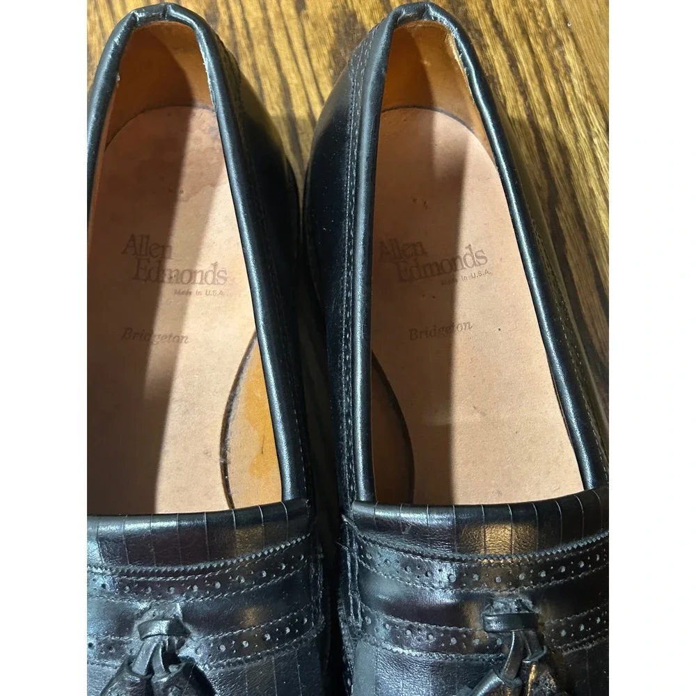 Vintage Allen Edmonds Bridgeton 5009 Mens 11 D Black Kiltie Tassel Loafers USA